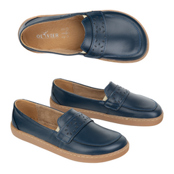 Dámské barefoot mokasíny Inga s širokou přední částí POLISH navy blue