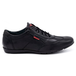 Pánská černá kožená obuv 7097DT - Olivier shoes