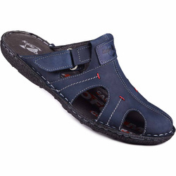 Pánské kožené žabky 217/53KAM navy blue