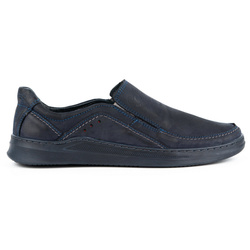 Pánské kožené nazouvací boty SLIP-ON 216GT navy blue