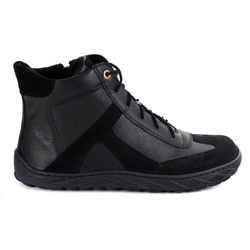 Dámské barefoot kožené zimní minimalistické boty 1294 black