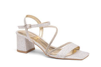 Nízké sandály se čtvercovou špičkou a ozdobnými pásky stříbrné BUTDAM