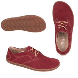 BAREFOOT Dámská minimalistická kožená obuv 1082 maroon nubuk