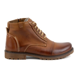 Zimní pánské kožené boty Boty 137 brown