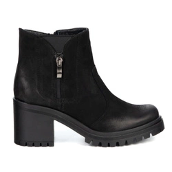 Olivier Peyton - kožené boty se stabilním podpatkem 6,5 cm Polská obuv přírodní kůže černá