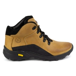 Pánské zimní kožené boty 903K camel yellow
