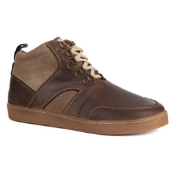 Barefoot unisex zimní kožené boty Explorer tmavě hnědé 