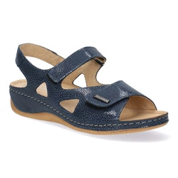 Dámské kožené sandály na suchý zip Pollonus navy blue puma 5-0994-005