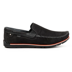 Pánské kožené mokasíny 920K black nubuck