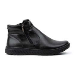Pánské zimní kožené boty široké 925K Black