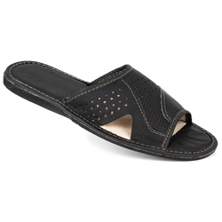 Pánské kožené pantofle highlander pantofle 100 black