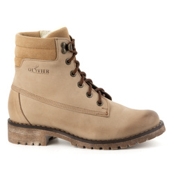 Dámské kožené boty zateplené zimní boty 365BB beige