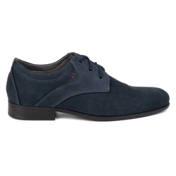 Pánská kožená obuv elegantní tmavě modrá - Model 4683