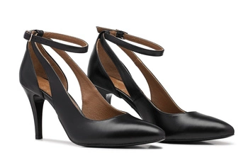 LIVIA taneční jehlové boty s černým páskem kolem kotníku