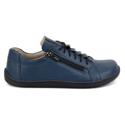 Dámské kožené minimalistické boty barefoot 1242 navy blue