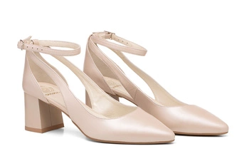 Lodičky na podpatku nízké béžové Gabi