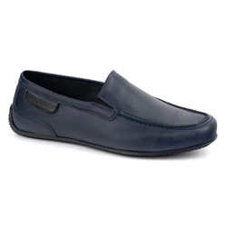 Pánské kožené mokasíny 2105 navy blue face