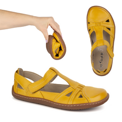 Dámská obuv BAREFOOT Ultralight semi-sandály Olivier 1285 velcro yellow