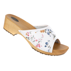 Dámské kožené dřeváky M136 flowers