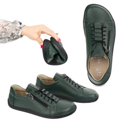 Dámské barefoot kožené minimalistické boty 1242 green