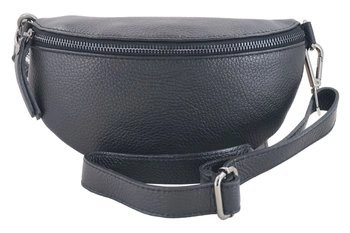 Kožený sáček pro mládež / ledvinka - černý