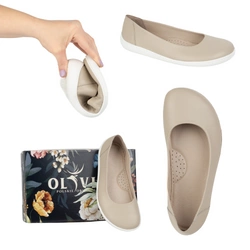 BAREFOOT Dámské minimalistické nazouvací lodičky 1771POL beige