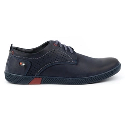 Pánská kožená obuv na běžné nošení 302GT navy blue