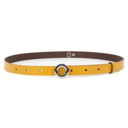 Dámský kožený pásek D122.20 se stříbrnou kulatou sponou - šířka 20 mm