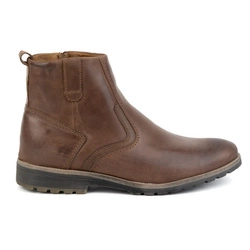 Pánské zimní kožené boty 924K hnědé