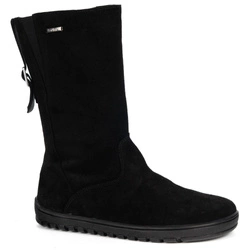 Barefoot Vivian kožené polobotky zimní s nulovou podrážkou černá 