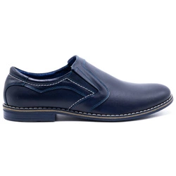 Elegantní pánská kožená obuv 283LU navy blue