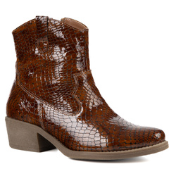 Olivier Dakota - elegantní dámské boty z hadí kůže, kovbojské boty