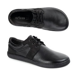 BAREFOOT Pánská minimalistická šněrovací kožená obuv 115KZ černá