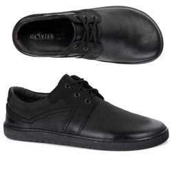 BAREFOOT Pánská minimalistická šněrovací kožená obuv 115KZ black crazy