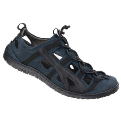 Pánské kožené prodyšné cyklistické boty 262KZ navy blue