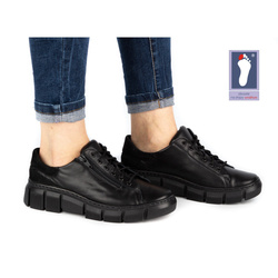 Dámské polobotky kožené 0663W černé