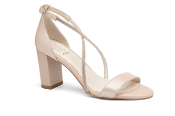 Ozdobné sandály na jehlovém podpatku béžové BUTDAM