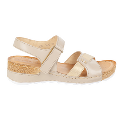 Wasak 0620W béžové dámské kožené sandály