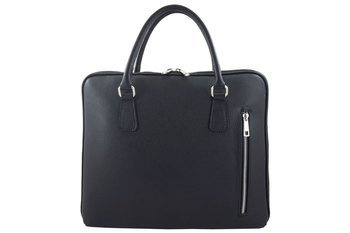 Kožená brašna na notebook pro volný čas - černá