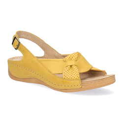 Pollonus Dámské kožené sandály 5-0686-047 Yellow