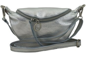 Dámská kožená ledvinka - stříbrná