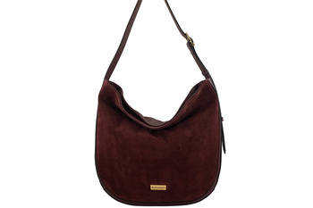 Velká semišová taška přes rameno - bordó