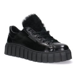 Pollonus dámské kožené tenisky černé naplak 5-1578-005