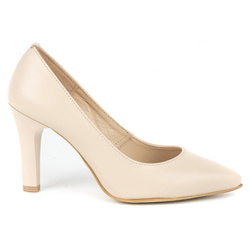 Dámské kožené jehlové boty 2317 beige