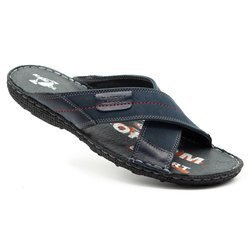 Pánské kožené žabky 200/N navy blue