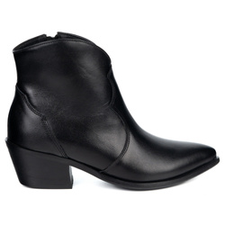 Olivier Monroe - dámské černé kožené boty ve stylu cowgirl