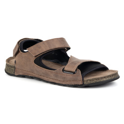 Wasak 0244W hnědé pánské kožené sandály 