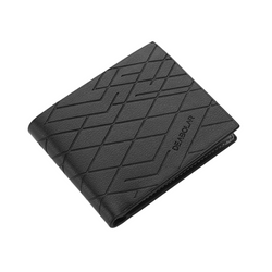 Pánská horizontální peněženka s geometrickými vzory černá