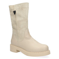 Dámské kožené boty Pollonus vanilla grain 5-1430-002