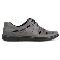 Pánská letní ažurová obuv 600 šedá